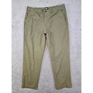 Lands' End Chino Pants Men's 38 Traditional Fit Olive Green Casual‎ Cotton Blend